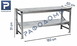 Γαλβανιζέ Πάγκος 180Χ60Χ91 (Μ-Π-Υ) Απλός