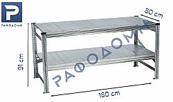 Γαλβανιζέ Πάγκος 180Χ80Χ91 (Μ-Π-Υ) Απλός